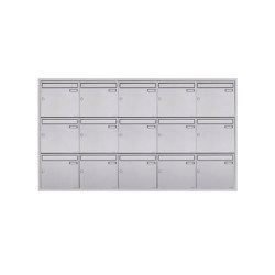 Basic | 15er 5x3 Edelstahl Unterputz Briefkastenanlage BASIC Plus 382XU UP - Edelstahl geschliffen 100mm Tiefe |  | Briefkasten Manufaktur