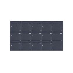 Basic | 14er 5x3 Edelstahl Unterputz Briefkastenanlage BASIC Plus 382XU UP - RAL nach Wahl - 14 Parteien 100mm Tiefe |  | Briefkasten Manufaktur