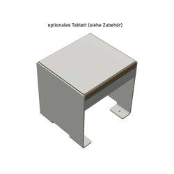 Novalis | Design Hocker - Beistelltisch NOVALIS - Edelstahl - Lärche geölt Edelstahl, geschliffen | Stools | Briefkasten Manufaktur