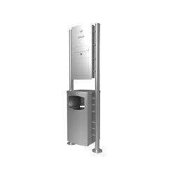 Basic | Edelstahl Standbriefkasten Designer Modell ST-R mit Abfallbehälter - Clean Edition - INDIVIDUELL | Waste baskets | Briefkasten Manufaktur