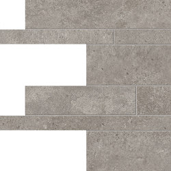 Re-Play Concrete Listelli Sfalsati Dark Grey | Ceramic tiles | EMILGROUP