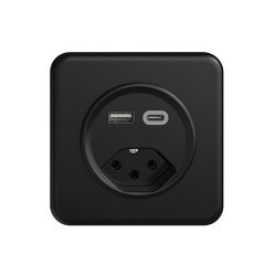 USB sockets | STANDARDdue USB-Socket, typ 13,  A&C black | Swiss sockets | Feller