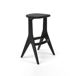 Lavitta Bar Stool 75 with Leather Upholstery - Black | Bar stools | Poiat