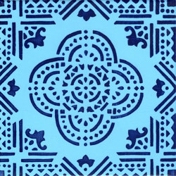 LR SC Madras fondo Turchese decoro blu | Ceramic tiles | La Riggiola