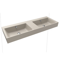Puro wall-hung double washbasin (two depressions) warm grey 10 | Lavabi | Kaldewei
