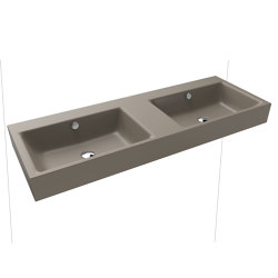 Puro wall-hung double washbasin (two depressions) warm grey 60 | Lavabos | Kaldewei