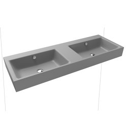 Puro wall-hung double washbasin (two depressions) cool grey 30 | Lavabos | Kaldewei