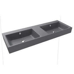 Puro wall-hung double washbasin (two depressions) cool grey 70 | Lavabos | Kaldewei