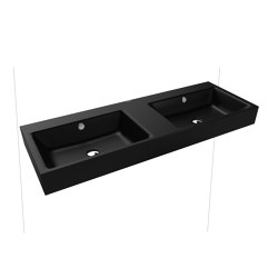Puro wall-hung double washbasin (two depressions) black matt 100 | Lavabi | Kaldewei