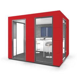 Conference Unit | Chilli Red | Soundproofing room-in-room systems | OFFICEBRICKS