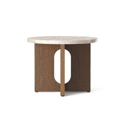 Androgyne Side Table, Ø50, Dark Stained Oak | Kunis Breccia Stone | Side tables | MENU