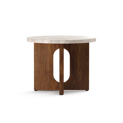 Androgyne Side Table, Ø50, Walnut | Kunis Breccia Stone | Tables d'appoint | Audo Copenhagen