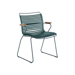 CLICK | Dining chair Pine Green with Bamboo armrests | Chairs | HOUE