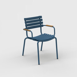 ReCLIPS | Dining chair Sky Blue with Bamboo armrests | Chairs | HOUE
