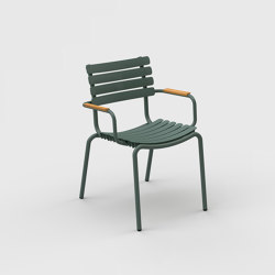 ReCLIPS | Dining chair Olive Green with Bamboo armrests | Stühle | HOUE
