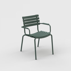 ReCLIPS | Dining chair Olive Green with Aluminum armrests | Sillas | HOUE