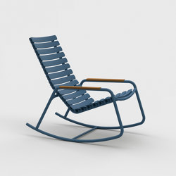 ReCLIPS | Rocking chair Sky Blue with Bamboo armrests | Fauteuils | HOUE