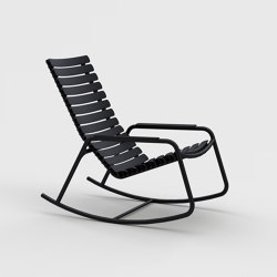 ReCLIPS | Rocking chair Black with Aluminum armrests | Sessel | HOUE