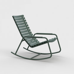 ReCLIPS | Rocking chair Olive Green with Aluminum armrests | Poltrone | HOUE