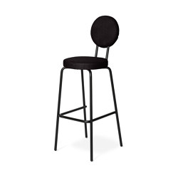 Option Bar Black, 65cm, Round seat, round backrest