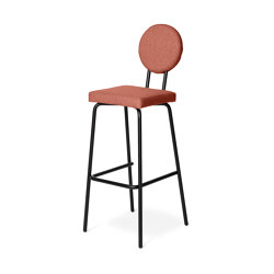 Option Bar Pink, 65cm, Square seat, round backrest | Bar stools | PUIK