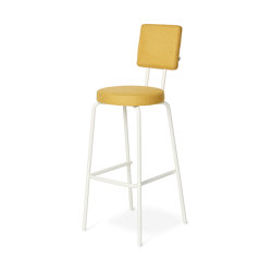 Option Bar Yellow, 65cm, Round seat, square backrest | Bar stools | PUIK