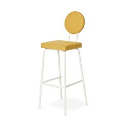 Option Bar Yellow, 65cm, Square seat, round backrest