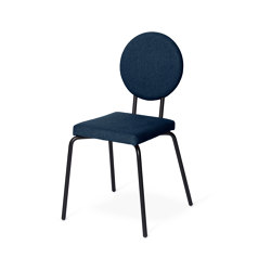 Option Chair Darkblue, Square seat, round backrest
