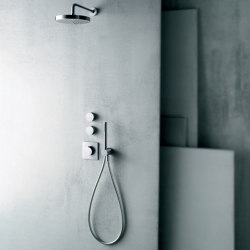 Af/21 Aboutwater Boffi E Fantini | 3/4'' built-in thermostatic shower mixer, 3/4'' stop valve, shower arm, Rain showerhead, Shower set | Shower controls | Fantini