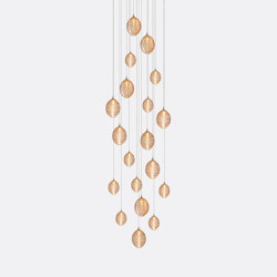 Cocoon 19 Amber | Ceiling suspended chandeliers | Shakuff