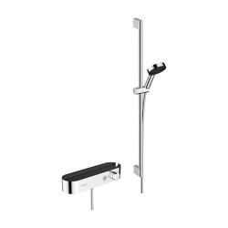 hansgrohe Pulsify Select Shower system 105 3jet Relaxation with hand shower, thermostat, shower bar 90 cm, slider and shower hose | Shower controls | Hansgrohe