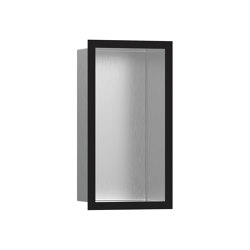 hansgrohe XtraStoris Individual Nicho de pared acero inoxidable cepillado con marco de diseño 30 x 15 x 10 cm | Repisas / Soportes para repisas | Hansgrohe