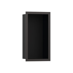 hansgrohe XtraStoris Individual Nicho de pared negro mate con marco de diseño 30 x 15 x 10 cm | Repisas / Soportes para repisas | Hansgrohe