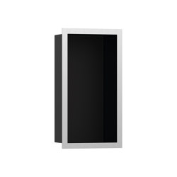 hansgrohe XtraStoris Individual Nicho de pared negro mate con marco de diseño 30 x 15 x 10 cm | Repisas / Soportes para repisas | Hansgrohe