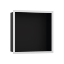 hansgrohe XtraStoris Individual Wall niche Matt Black with design frame 30 x 30 x 10 cm | Bath shelves | Hansgrohe