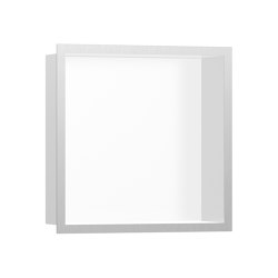 hansgrohe XtraStoris Individual Nicho de pared blanco mate con marco de diseño 30 x 30 x 10 cm | Repisas / Soportes para repisas | Hansgrohe