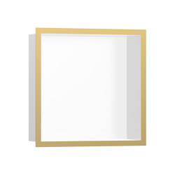 hansgrohe XtraStoris Individual Niche murale 30 x 30 x 10 cm blanc mat avec cadre design | Tablettes / Supports tablettes | Hansgrohe