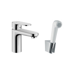 hansgrohe Vernis Blend Single lever basin mixer 100 with bidette hand shower and shower hose 160 cm | Bathroom taps | Hansgrohe