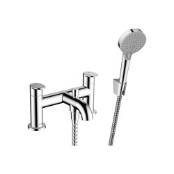 hansgrohe Vernis Blend 2-hole rim mounted bath mixer with diverter valve and Vernis Blend hand shower Vario | Bath taps | Hansgrohe