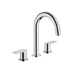 hansgrohe Vernis Shape 3-hole basin mixer with pop-up waste set | Wash basin taps | Hansgrohe