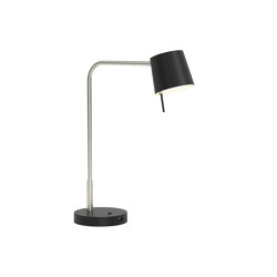 Miura Desk USB | Matt Nickel | Cone 105 Black | Table lights | Astro Lighting
