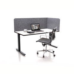Schreibtischaufsatz – einseitiger Verbinder – L- Form / ATG silent.desk | Table accessories | silent.office.wall