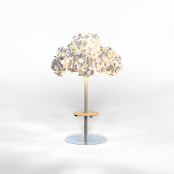 Leaf Lamp Link Tree L w/Round Table w/Chargers | Sound absorbing objects | Green Furniture Concept