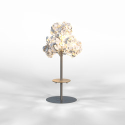 Leaf Lamp Link Tree M w/Round Table w/Chargers | Sound absorbing objects | Green Furniture Concept