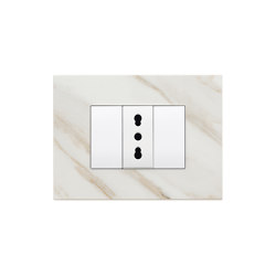Prise Eikon Exé marbre blanc Calacatta | Sockets | VIMAR