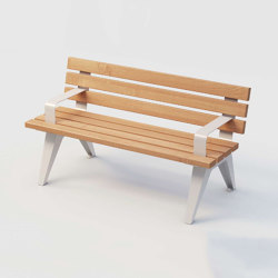 Aria | Street Bench with Armrest and Backrest | Benches | Punto Design