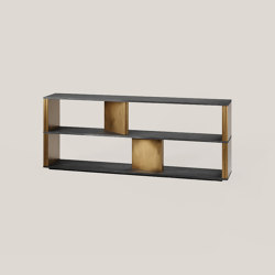 Brick 2 Levels Shelving Wood & Metal |  | HMD Furniture