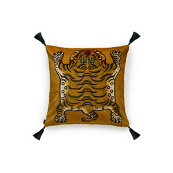 SABER Large Velvet Cushion - Gold | Home textiles | House of Hackney