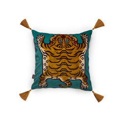 SABER Large Velvet Cushion - Teal | Cushions | House of Hackney