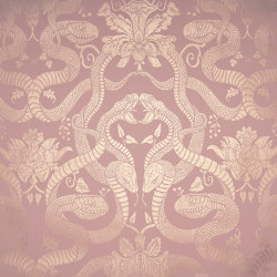 ANACONDA Traditional Wallpaper - Dusky Pink |  | House of Hackney